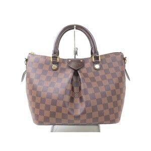 Louis Vuitton Siena Damier Ebene Brown canvas bag handbag tote classic shoulder